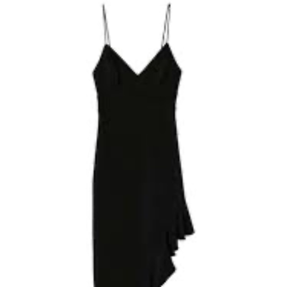 mango asymmetric ruffle dress Elegant plus size A-line maxi dress with slit ruffle sleeves main image 1